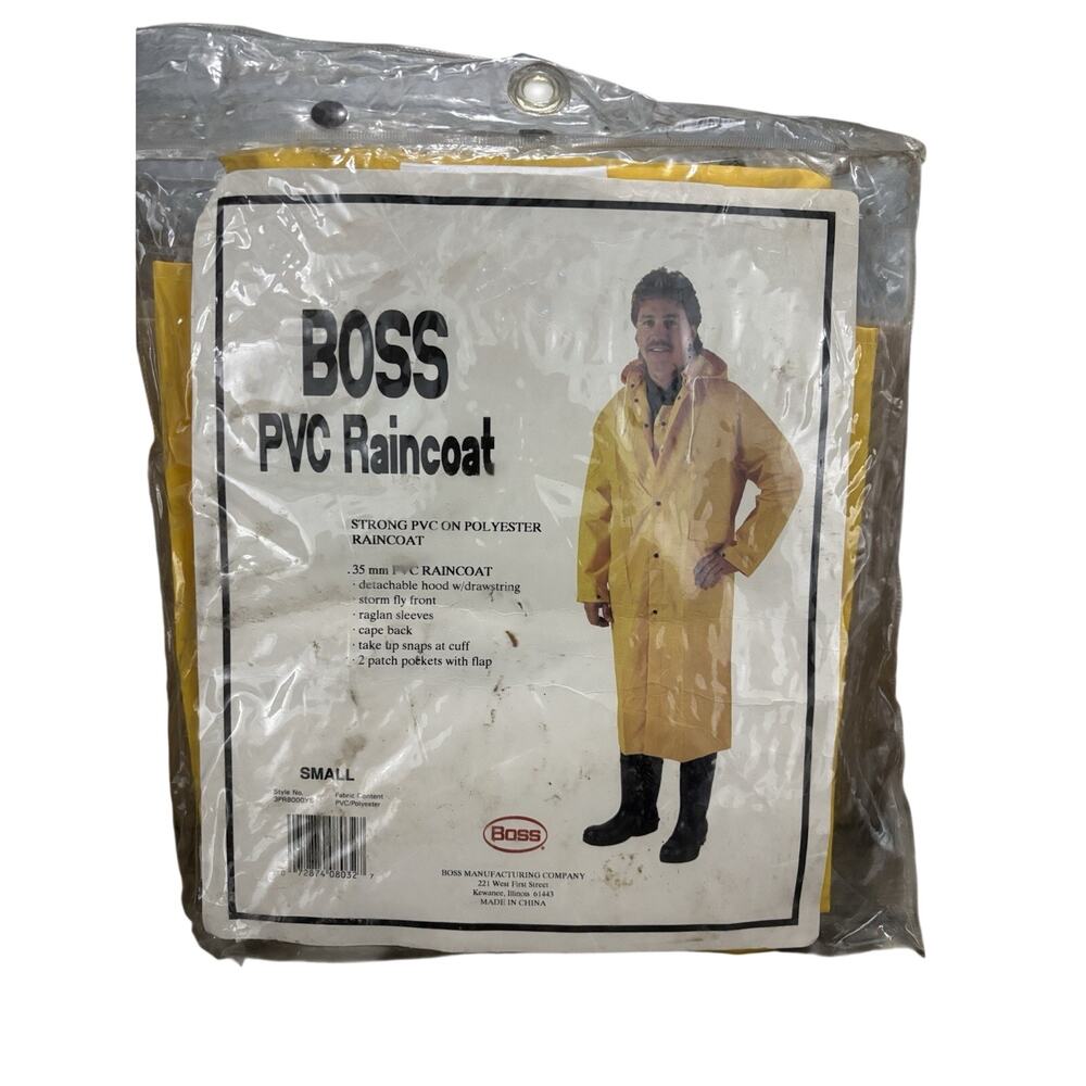 Boss Yellow PVC-Coated Rayon Rain Jacket S